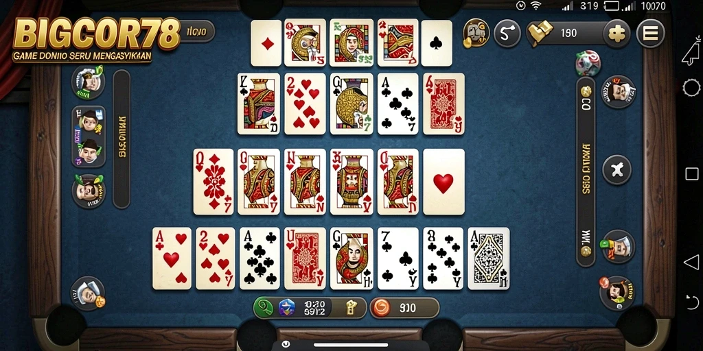 Screenshot utama BIGCOR78 menampilkan gameplay Domino yang seru dan interaktif.