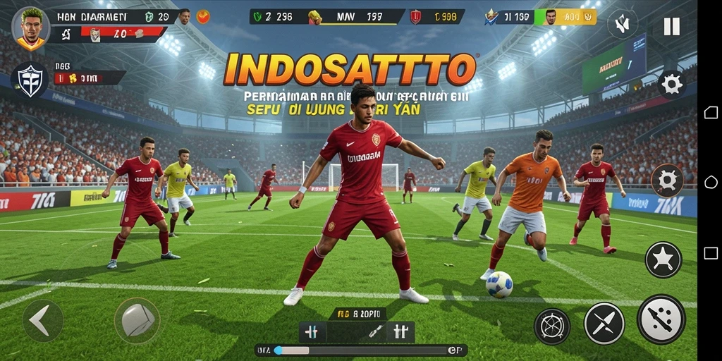 Screenshot INDOSATTOTO menampilkan aksi seru dalam permainan olahraga.