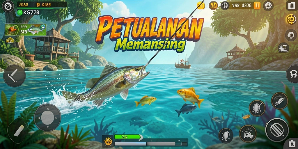 Skrinsut gameplay KG778 menunjukkan aksi seru dalam memancing.