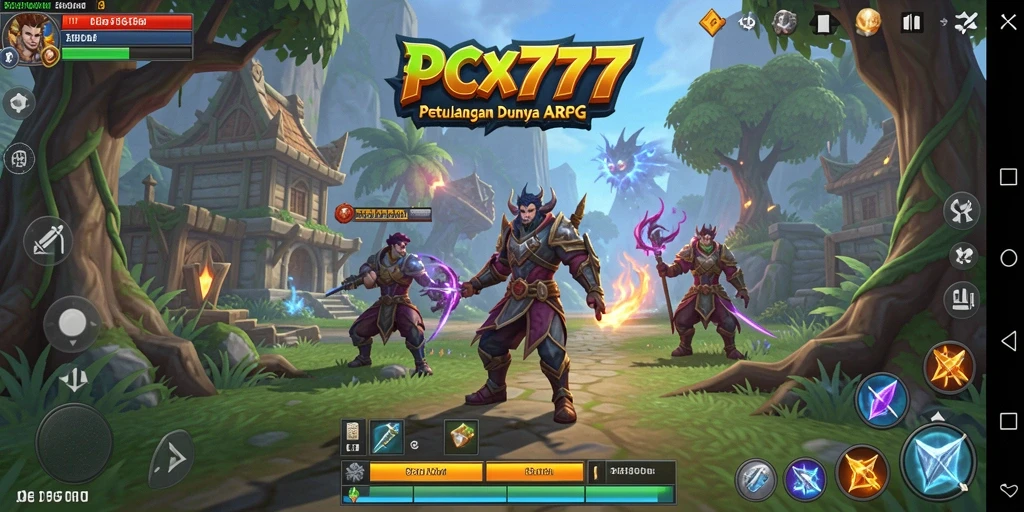 Tampilan aksi seru di PCX777 saat melawan monster berbahaya.