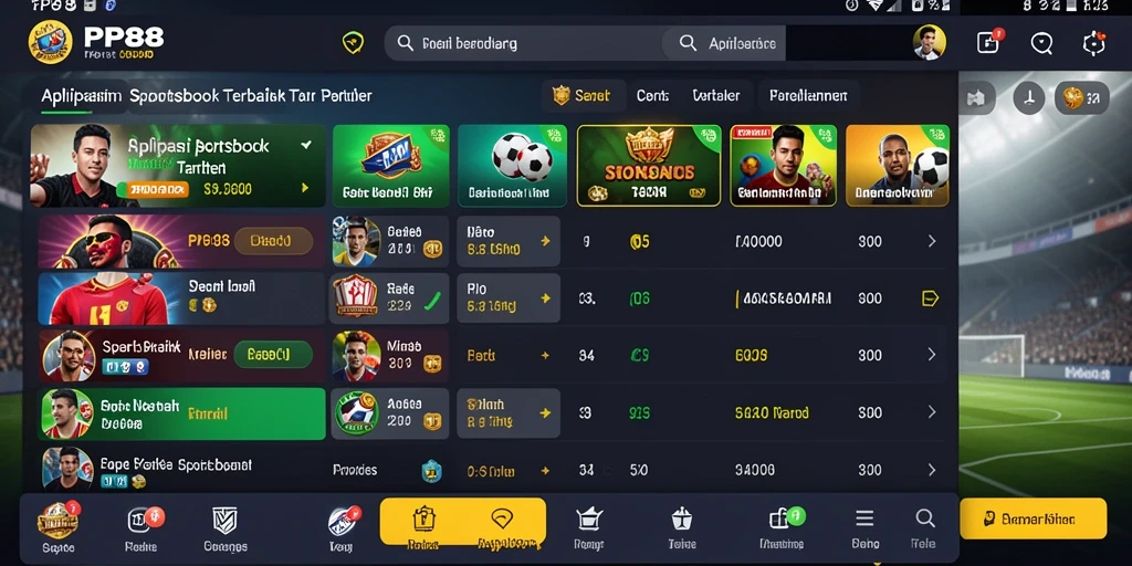Screenshot utama PP88 dengan tampilan taruhan olahraga yang menarik.