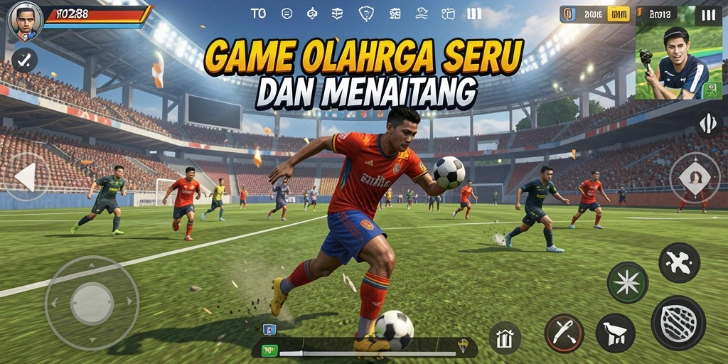 Screenshot TO288 menampilkan aksi seru pemain dalam game olahraga.