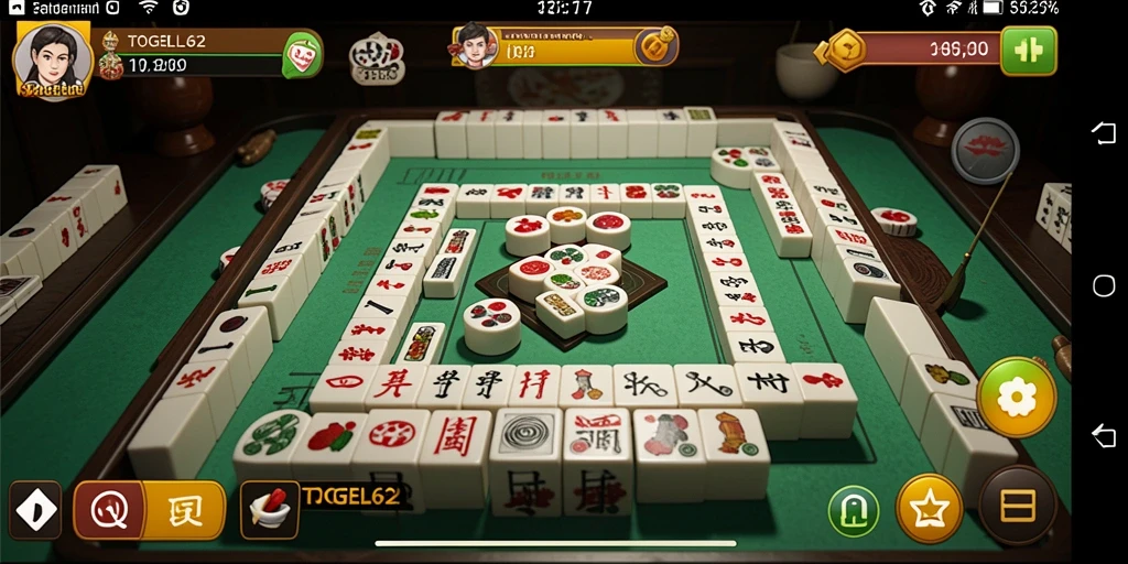 Tampilan gameplay seru TOGEL62 dengan Mahjong yang menantang.