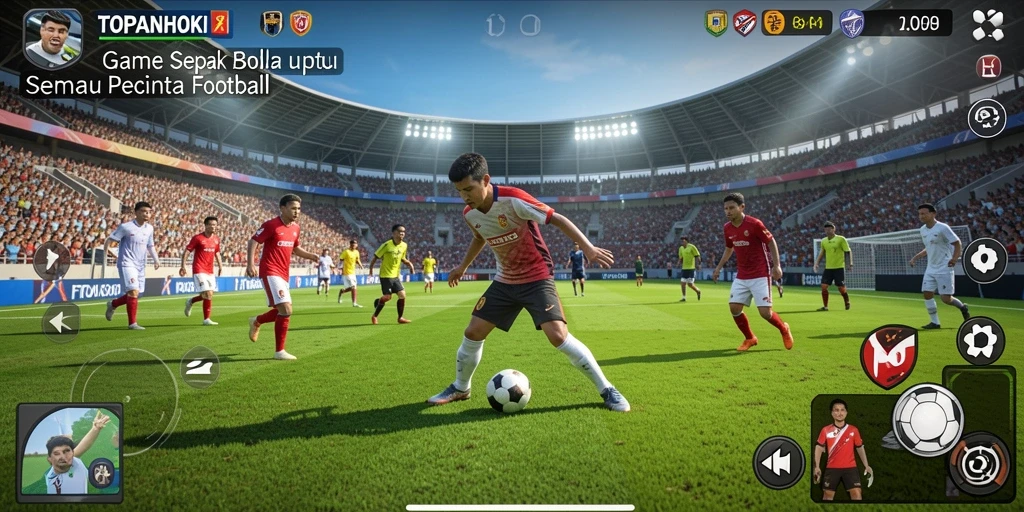 Screenshot gameplay TOPANHOKI yang menampilkan aksi seru di lapangan.