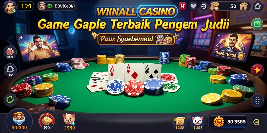 Tampilan gameplay Gaple yang seru di WINALLCASINO.